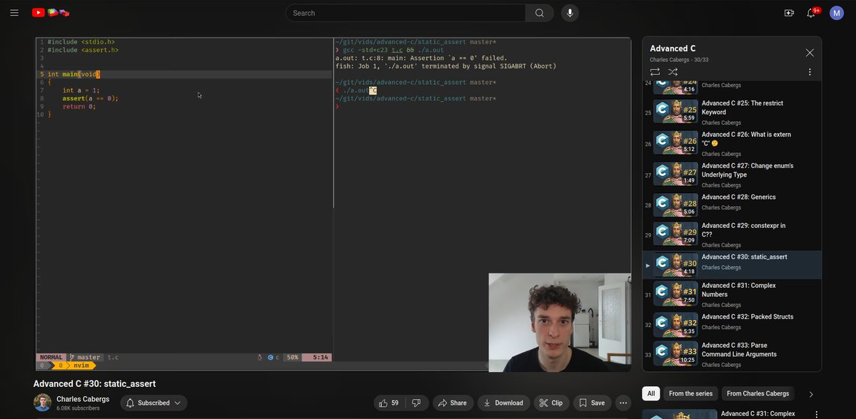 chessMan786's tweet image. If you're looking to refresh your C programming knowledge or delve into  more advanced concepts, I recommend checking out this playlist by @cacharle_.
The videos are short and focused, making them a great resource for learners like me.
Playlist: youtube.com/playlist?list=…
Small…