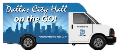codwdmc's tweet photo. City Hall on the GO!
-Provides select City Services at special events and locations throughout Dallas in a convenient mobile unit.  They will be at the West Dallas Library on Friday August 23rd 2:30 pm - 4pm https://t.co/MVp7e6RGGM