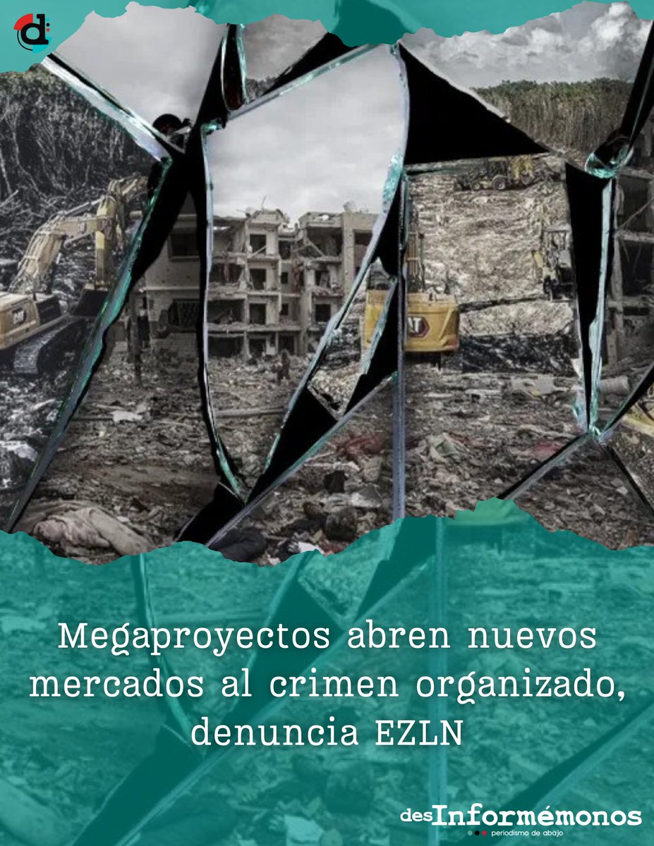 #EZLN ✊| Los megaproyectos como el Tren Maya o el Corredor Transístmico “son sólo los corredores comerciales abiertos para que el crimen organizado tenga nuevos mercados”, denunció el EZLN, a través de un comunicado firmado por el Capitán Marcos. buff.ly/4dKsLtY