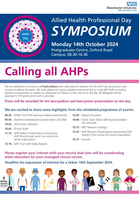 AHP's at MFT (@mft_cssahps) on Twitter photo Please register your interest to secure a ticket for the AHP Day Symposium, do not miss out, we have an action packed agenda. Register your interest with your service lead today #researchers #ahpday <a href="/JTheakr/">Dr Justine Theaker (PhD)</a> <a href="/lauramayoshea1/">lauramayoshea</a> <a href="/janwils42401735/">Jan Wilson</a> <a href="/hejack64/">Helen J-Roberts</a> <a href="/MFT_CSS/">MFT_CSS</a> Please register your interest to secure a ticket for the AHP Day Symposium, do not miss out, we have an action packed agenda. Register your interest with your service lead today #researchers #ahpday <a href="/JTheakr/">Dr Justine Theaker (PhD)</a> <a href="/lauramayoshea1/">lauramayoshea</a> <a href="/janwils42401735/">Jan Wilson</a> <a href="/hejack64/">Helen J-Roberts</a> <a href="/MFT_CSS/">MFT_CSS</a>