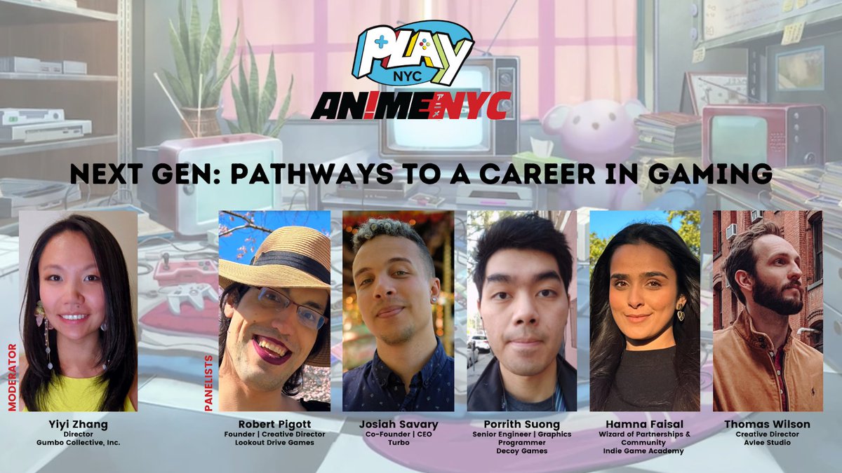 We've got the best of the best talking about all the unique ways you can work in gaming; whether as a career or hobby they'll answer your questions. 

Join us at Play NYC at @AnimeNYC, Saturday, August 24th, from 1:30-2:30, panel room 6 - 1A03, and bring your best questions! 💡