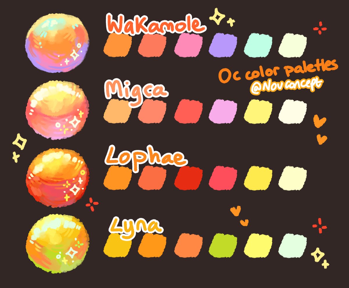 アニメ Colorful Palette Brown 7mai Compilation of color palettes based on your characters 🌈💕 Thank