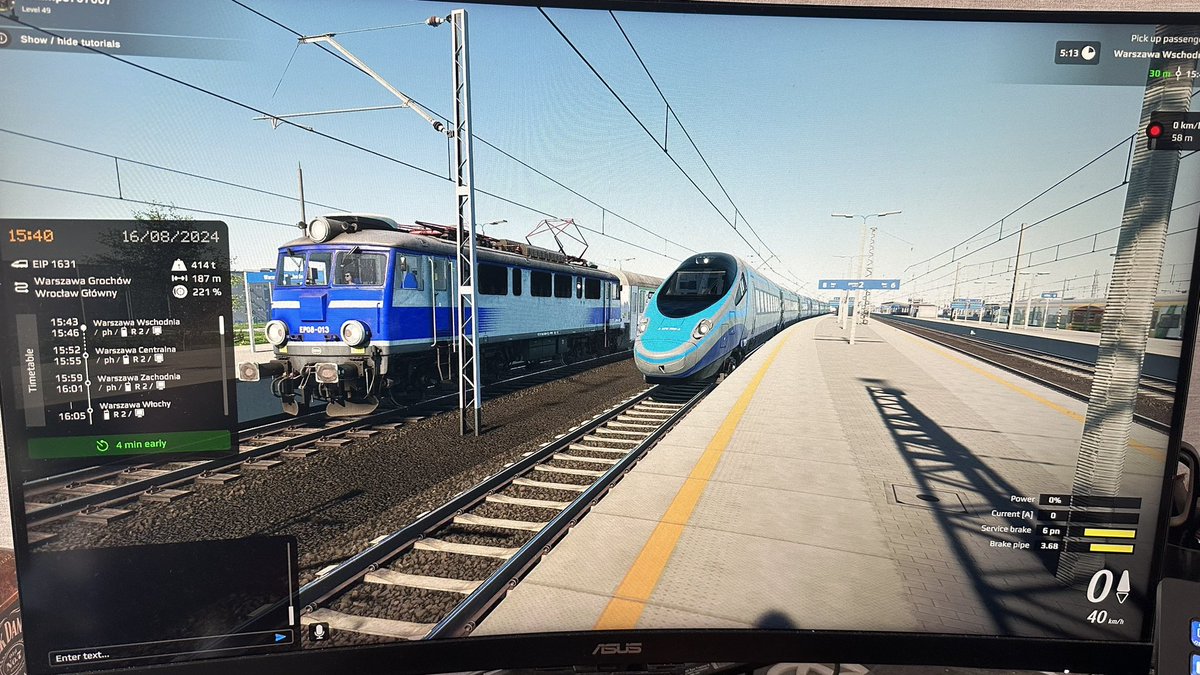 Champs707007's tweet photo. Quick drive on #Simrail before dinner. Driving Pendolino service 1631 from Warsaw https://t.co/FRorbm2hwl