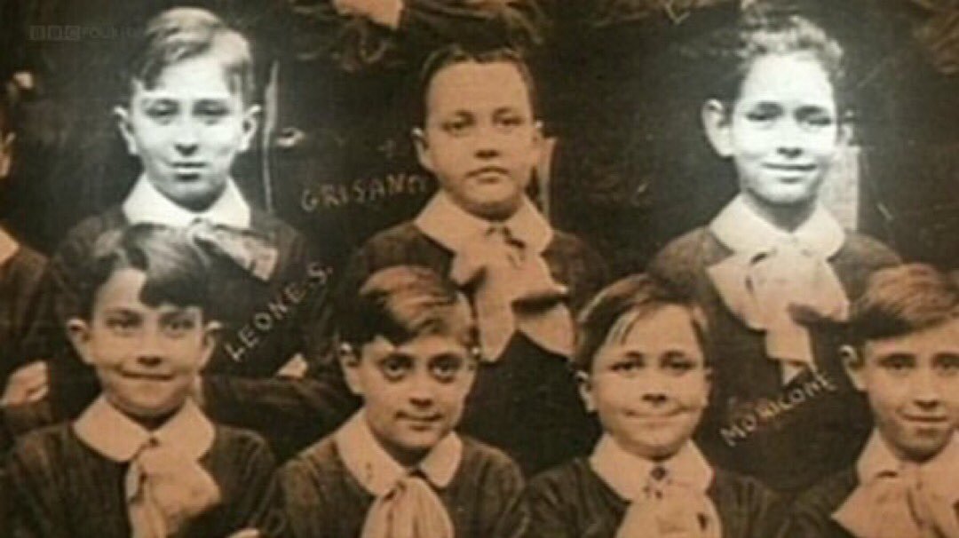 Ennio Morricone and Sergio Leone in primary school, 1937