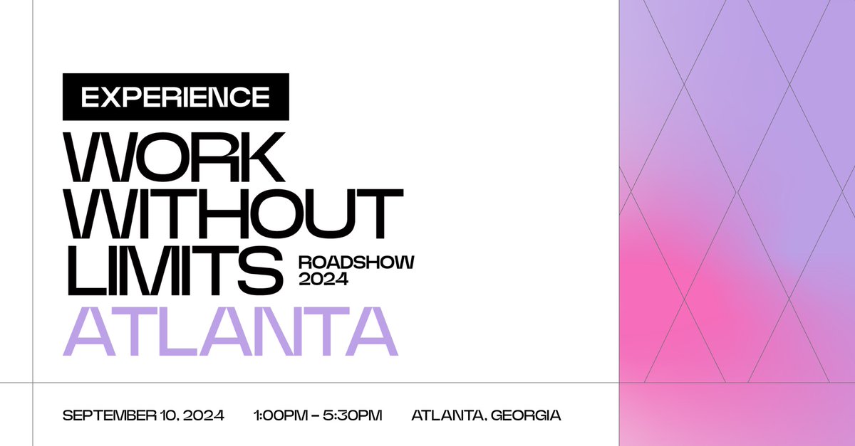 benbeal's tweet photo. Upwork’s Experience Work Without Limits Roadshow series is on its way to the 4th stop in Atlanta, GA 🍑 and it is an event you don’t want to miss. 

Want a seat at the forefront of the future of talent and technology? 👉 DM me to see how you can get on the invite list. https://t.co/PF4UPRhMd4