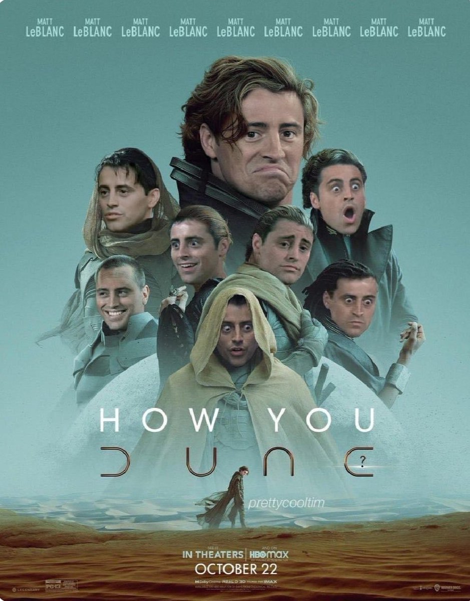 FilmsQuirky's tweet photo. #HowYouDune featuring #MattLeBlanc
After MLB's last foray into SciFi with #LostInSpace (1998), this would be interesting 🤣 https://t.co/hcKScpwzq4