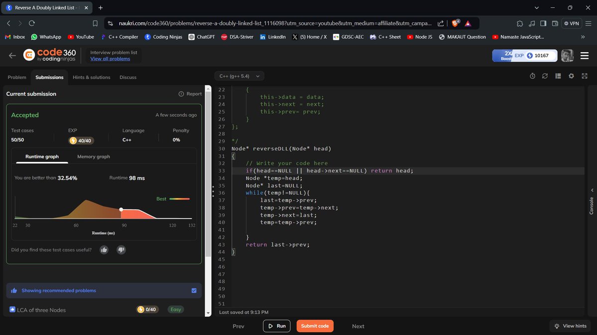 SujalBarnw91595's tweet image. Reversing a double linked list

#doublelinkedlist
#Codedaily
#CodeNewbie