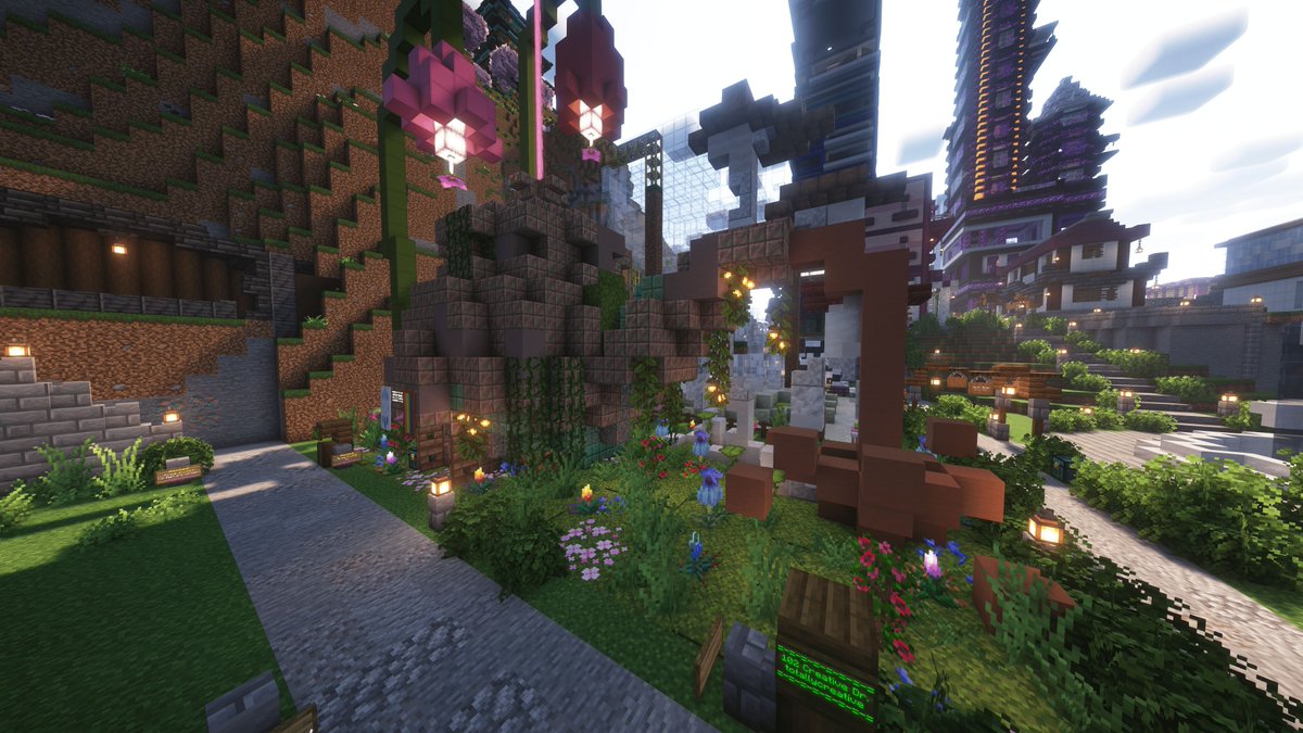 chillzonemc's tweet photo. A week in the Shopping District 💖 DAY 3
For Day 3, we're visiting Trinkets &amp; Curios, a magical teapot along Creative Drive, filled with, well, trinkets &amp; curios 😉 

#hermitcraft #hermitcraftsmp #minecraftserver #minecraftsmp #minecraftbuilds #minecraftbuild #minecraft #smp https://t.co/stv2Rwuwvh
