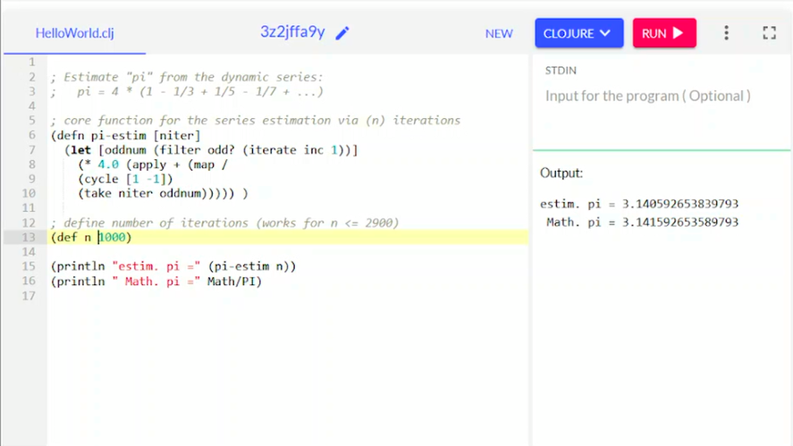 xgeorgio_gr's tweet image. #Coding_Fridays : Pi value approximation in #Clojure

Watch the full video in Youtube channel central -- youtube.com/@apneacoding
Enable captions for more details and walk-through. Source code available at the Github repository (see channel info).
#coding #programming #clojure
