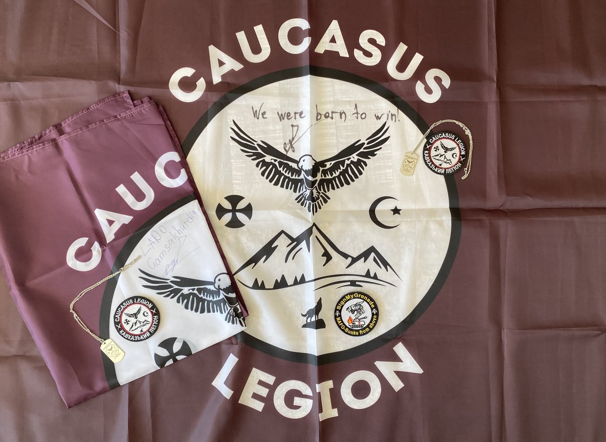 JC_Fella_MD's tweet photo. NAFO!
The Legionnaires 🦅🐺🇬🇪 of @Caucasus_Legion need 4 new combat helmets (2.700$ needed)
@SignMyGrenade raffles for that:
4 original, signed CL-BATTLE-FLAGS,
10 original CL-PATCHES,
10 SMG-Patches!
5$: 1🎟️, 1 chance etc
25$: 5🎟️+CL-DogTag
PP caucasuslegion2022@gmail.com https://t.co/DMc3IzXqSg