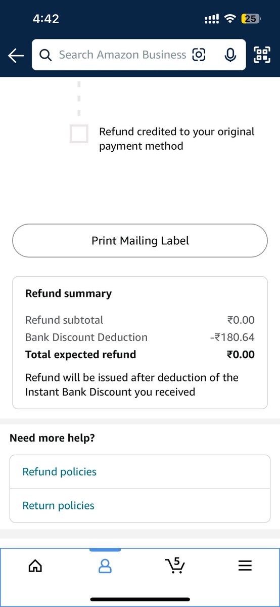 iSUBHAN's tweet image. 🔍 Returned a watch, but the refund amount shows as zero. 🤔 Honestly, if it&apos;s zero, why bother with the return process? 🤷‍♂️ @AmazonIN #AmazonReturns #CommonSense