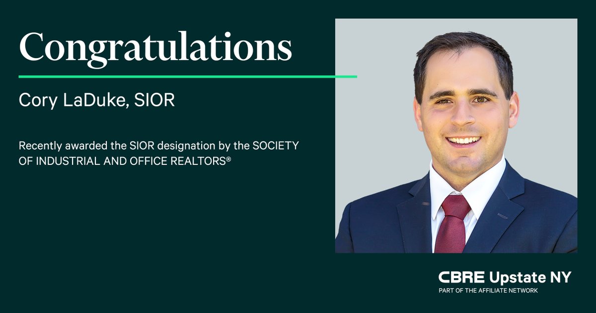 Join us in congratulating our very own Cory LaDuke, SIOR for being awarded the SIOR designation by the SOCIETY OF INDUSTRIAL AND OFFICE REALTORS®! The designation is a professional symbol of the highest level of knowledge, production, and ethics in the real estate industry.