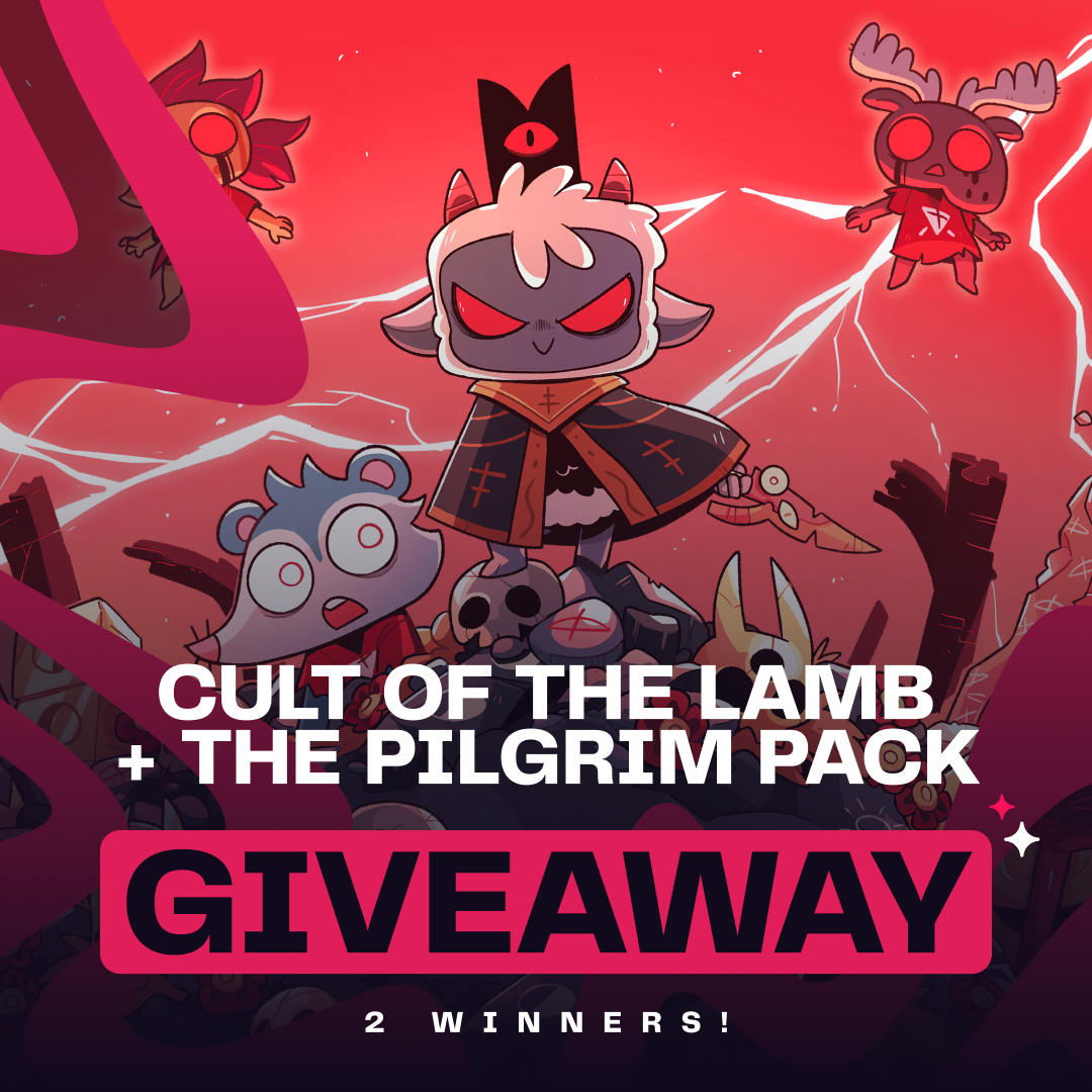 🚨🐑 GIVEAWAY ALERT 🐑🚨
We're giving away 2 sets of Cult of the Lamb + The Pilgrim Pack keys: one for you, the other for your friend! 🎮👯‍♂️ To enjoy this adorably abominable game in local co-op, all you have to do is:
1️⃣ Follow us
2️⃣ Like the post
3️⃣ Retweet
4️⃣ Tag a friend you