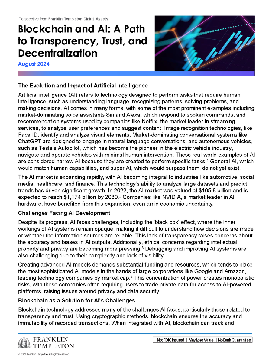 FTDA_US's tweet photo. Blockchain and AI: A Path to Transparency, Trust, and Decentralization https://t.co/CO1tvwvqdV