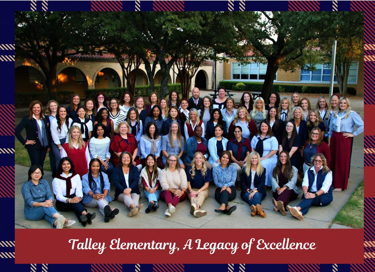 TalleyElem's tweet image. We’re thrilled to kick off our SEVENTH year of excellence! This year, our theme is "Ivy League, a Legacy of Excellence." Our new crest embodies the values that guide us: learning, compassion, connection, and leadership.
Here is a sneak peek at our Talley staff photos!