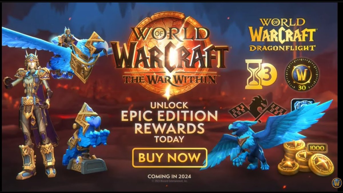 Still need Epic Edition The War Within Copy of Wow? Forgot to buy it until now? You are in Luck! Giveaway Time! Early access begins August 22 and full access begins August 26 ~  

To enter: 
✅ Follow 
💕 Like 
🔁 Retweet

Winner will be drawn August 20th 🙌🤗🤩🫠