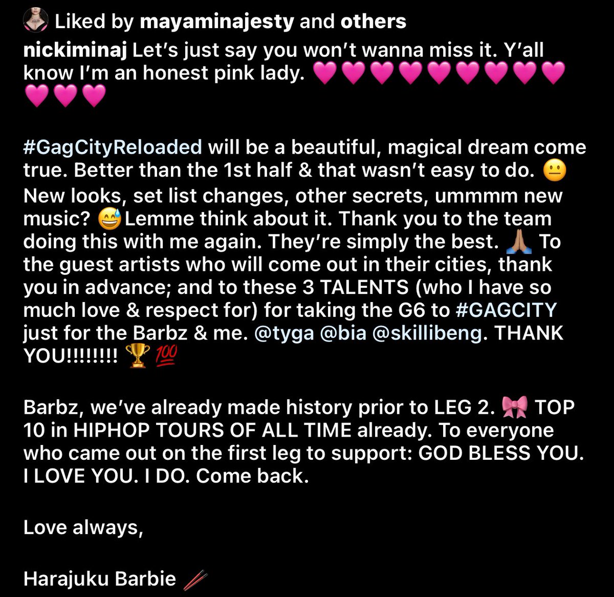 IrieMinaj's tweet image. “Other secrets, new music” GAGGGGG IT how many days until #Leg2 #GagCityReloaded starts Barbz