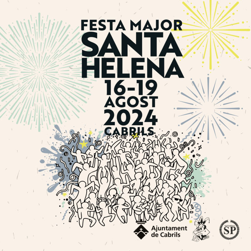MUC_Cabrils's tweet photo. Som a punt de començar una nova edició de la Festa Major de Santa Helena i a #Cabrils donem la benvinguda a la disbauxa, xerinola i rauxa. 
#FMSH2024 https://t.co/6T1QmAsQwW