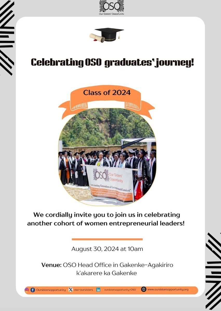 oso_oursisters's tweet photo. Our third graduation is in the corner🎊🎉🎊
The journey continues to create entrepreneurial leaders, join us as we celebrate this milestone🥳
OSO3rdGraduation #JobCreation #LivelihoodTransformation https://t.co/nGQD1FEpvq