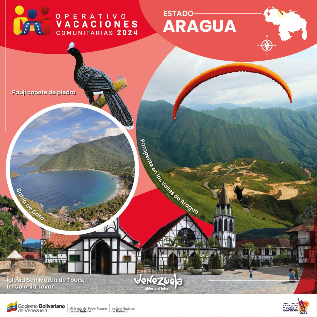 Operativo Vacaciones Comunitarias 2024 🇻🇪

Desde los diferentes PIT desplegados por todo el territorio Venezolano, te invitamos a ser parte de esta gran experiencia, de diversión y aprendizaje.

🔴 Visita el estado Aragua, un paraíso que te va a encantar.