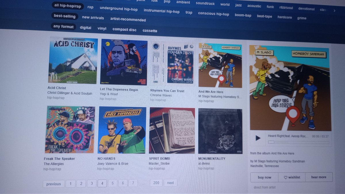 m_slago's tweet photo. M Slago's latest album with Homeboy Sandman is a top 50 selling Hip Hop album on @Bandcamp...could you believe that?

#M_SLAGO #HOMEBOYSANDMAN #AesopRock #KGaines #DarkotheSuper #hiphop #AWAH #Fly7Music https://t.co/7f5FZ8S6SS