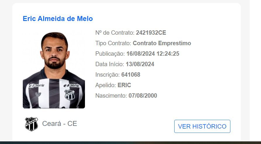 rcf1994's tweet photo. Lateral esquerdo Eric foi regularizado antes mesmo de ser oficializado. 

Chega por empréstimo junto a Jacuipense. Mais uma peça disponível para Condé diante do Mirassol. https://t.co/FaVv6g8rqH