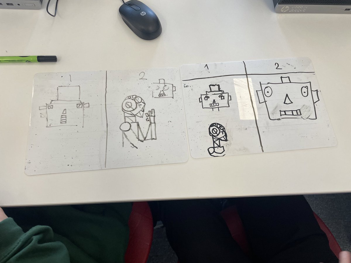 ✅ First week of term after summer

Including some fun computational thinking challenges for my new S1s whilst we sorted computer log ins to give each other instructions to draw robot faces without looking at what their partner was drawing 🤖🎨