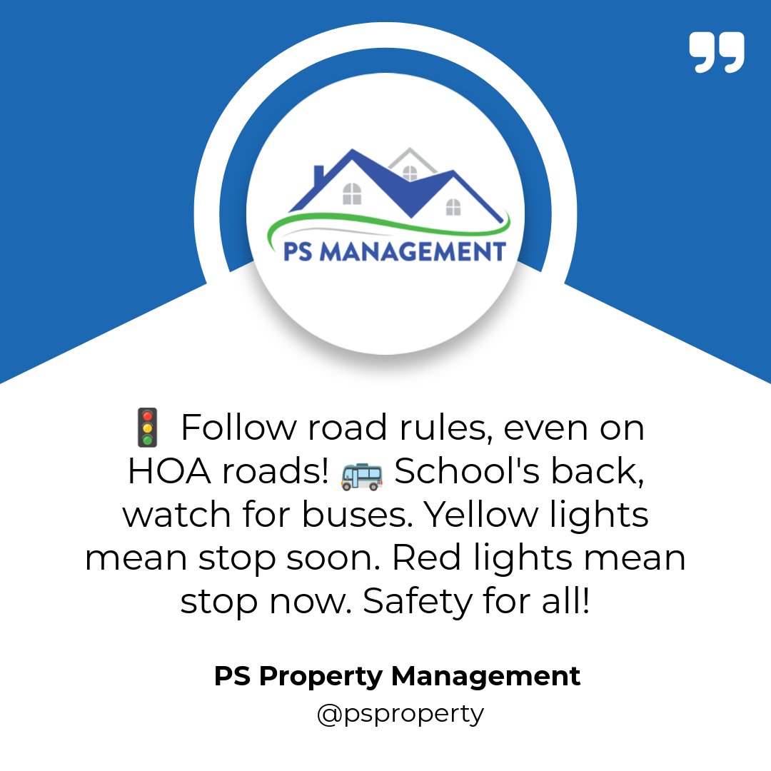 PSPROP's tweet image. 🚦 Follow road rules even on private HOA roads!
With school back in session, watch for buses.
🚌 Yellow lights mean stop soon.
Red lights mean stop now.
Ensuring safety for all.
Share if you care!
#SafetyFirst #Community