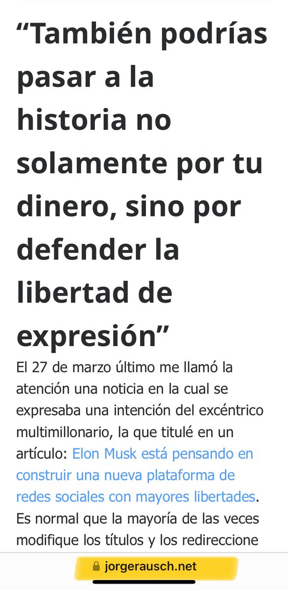 JorRausch's tweet photo. @JMilei Pero en ese mismo artículo también se puede leer sobre @elonmusk que …
#YoLaVi
(Vengan de a uno !) https://t.co/MCIhmrPGjP