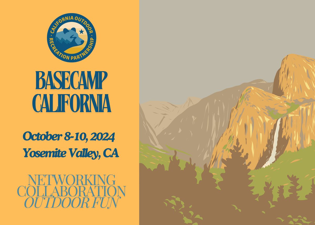 CAOutdoorRec's tweet photo. Join California Outdoor Recreation Partnership for an unforgettable adventure, networking, and collaboration event at Yosemite National Park! Members only.  Tickets are available here: https://t.co/No9K4tO219

#yosemite #yosemitenationalpark https://t.co/9GtYf9JqEK