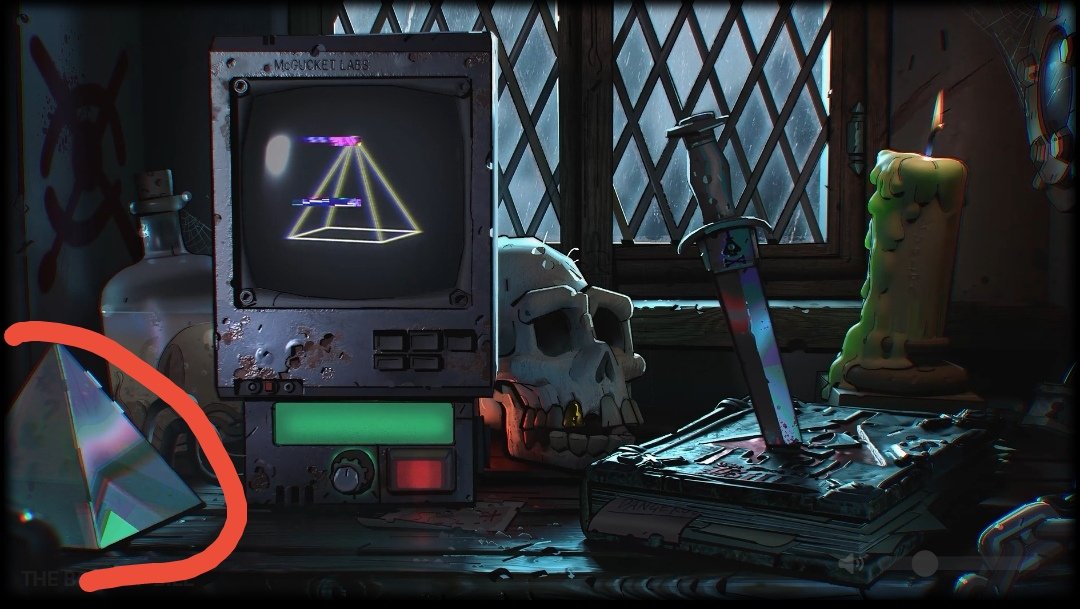 KellyRa38837871's tweet photo. I also noticed the prism pyramid on the mantle in Ford's room from GF s1e16 Carpet Diem is the one that's on the website with a code that translates to "SORRY" and you can punch it into the computer. #gravityfalls #billcipher #bookofbill #thisisnotawebsitedotcom https://t.co/PmjEPG3mY4
