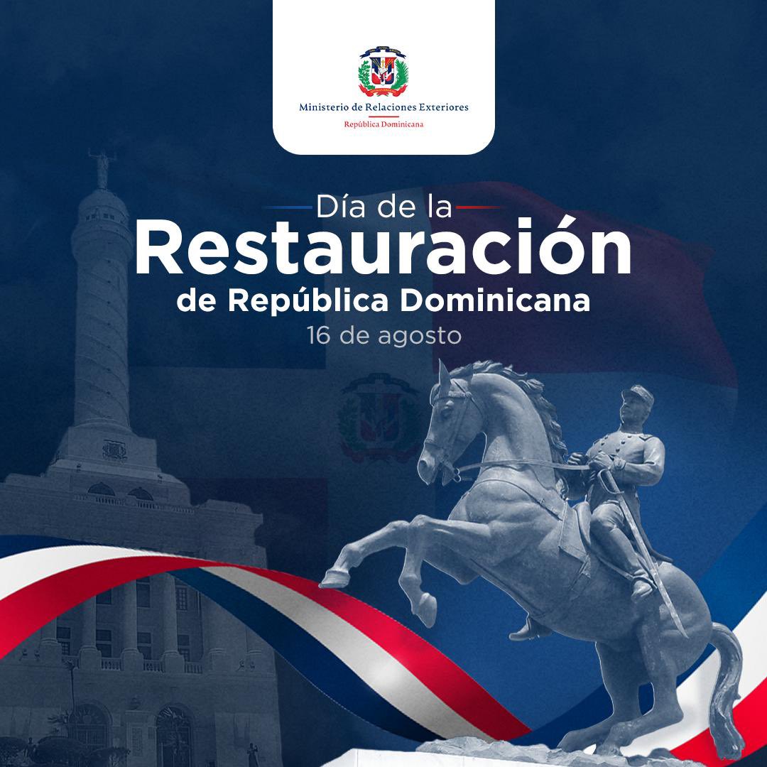Hoy conmemoramos el aniversario de la gesta de Restauración de #RepúblicaDominicana🇩🇴, la cual estuvo liderada por nuestros héroes, Gregorio Luperón, Santiago Rodríguez, José Antonio (Pepillo) Salcedo, Gaspar Polanco, José María Cabral, Benito Monción, entre otros comandantes.