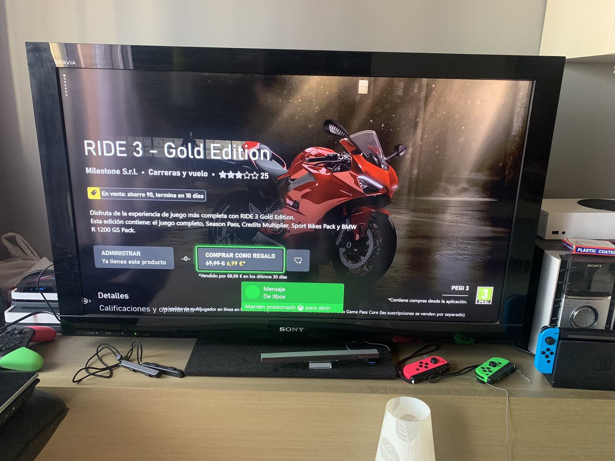 vitorinoperalta's tweet photo. Anoche ya llegue a los 10335 puntos de rewards para otros 10€ en la Store de Microsoft y me los acabo de fundir jajaja x 6’99€ Ride3 CON TODO, sigue la estela del 2 y se juega mejor q el 4 y 5, si os gustan las motos, da igual si era de One es un caramelito. #ride3 https://t.co/sYULrka83J
