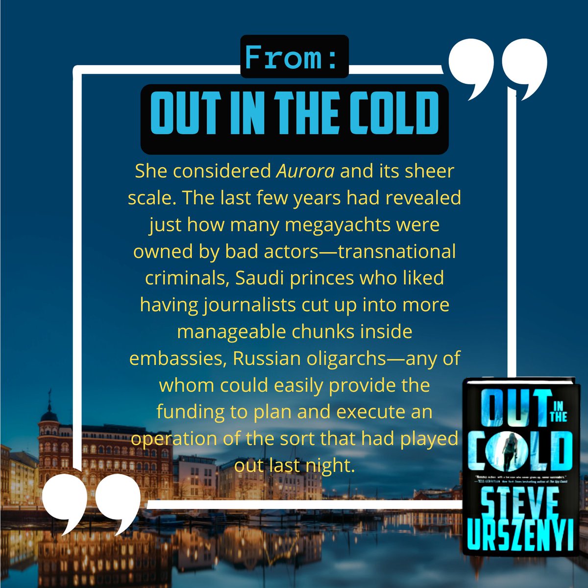 SteveUrszenyi's tweet photo. OUT IN THE COLD
Coming 11/12/24
Pre-order it from wherever you buy books or from https://t.co/T1ALTn6umg.
#AlexMartelSeries #OITC #OutintheCold #thrillers #CIA #FBI #Interpol #DC #conspiracy #espionage #spies #spy #Finland #Helsinki #NATO #Baltics https://t.co/dEer1piWTt