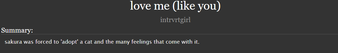 sanjiambe's tweet photo. love me (like you)
a sakura-centric fic that revolves around cats and his emotional baggages
CHAPTER 1: FIRST MEETINGS, now up!
link: https://t.co/hKDlDdBFyg
a piece written for day 4: accidental pet acquisition for @windbreakerweek #WinBreWeek2024 https://t.co/U7pIJobuzy