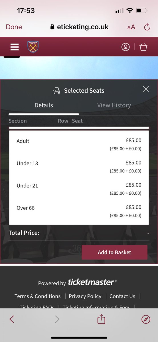 lee_baxter90's tweet photo. @WestHam Would bring my lads and come watch but you’re taking the piss ain’t ya! 💸🤦🏻‍♂️ https://t.co/h2DguPlNIe