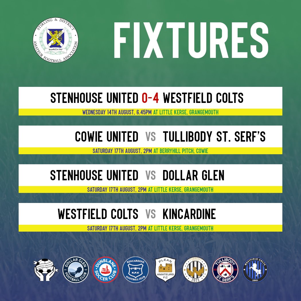 A reminder of tomorrow's S&amp;D fixtures. Good luck to all clubs! 

#SupportLocal