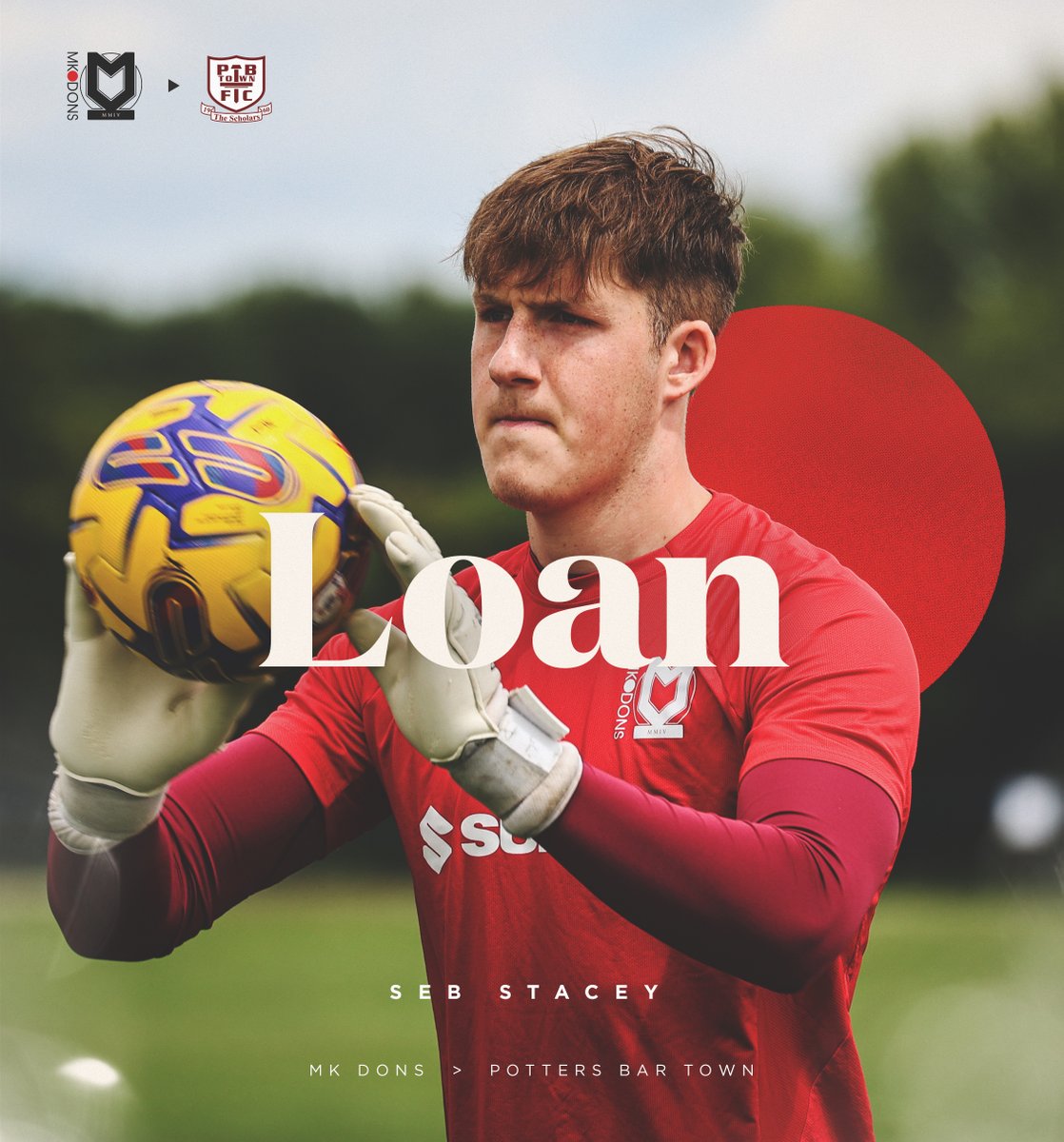 MKDonsFC's tweet photo. Goalkeeper Sebastian Stacey and defender Albert Wood have both completed a youth loan move to Potters Bar Town 🤝

We wish you boys the best of luck! https://t.co/b336tD10Qh