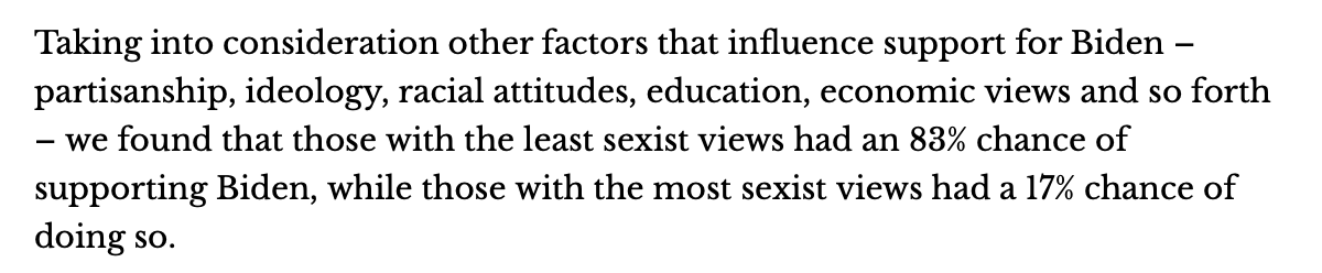 AdamEichen's tweet photo. Sexism mattered when Biden was in the race. But it matters a lot more now. https://t.co/odyrNFMPYX