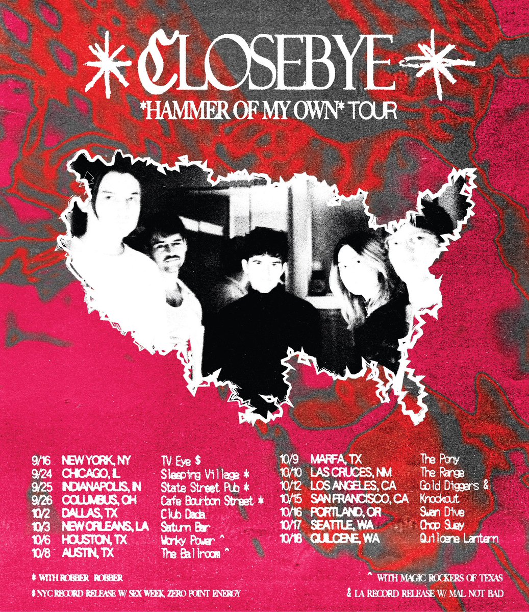 closebyeband's tweet photo. What up. Our album drops in one week and we’re hitting the road this fall 🔨 https://t.co/Q5OTRnBPv1