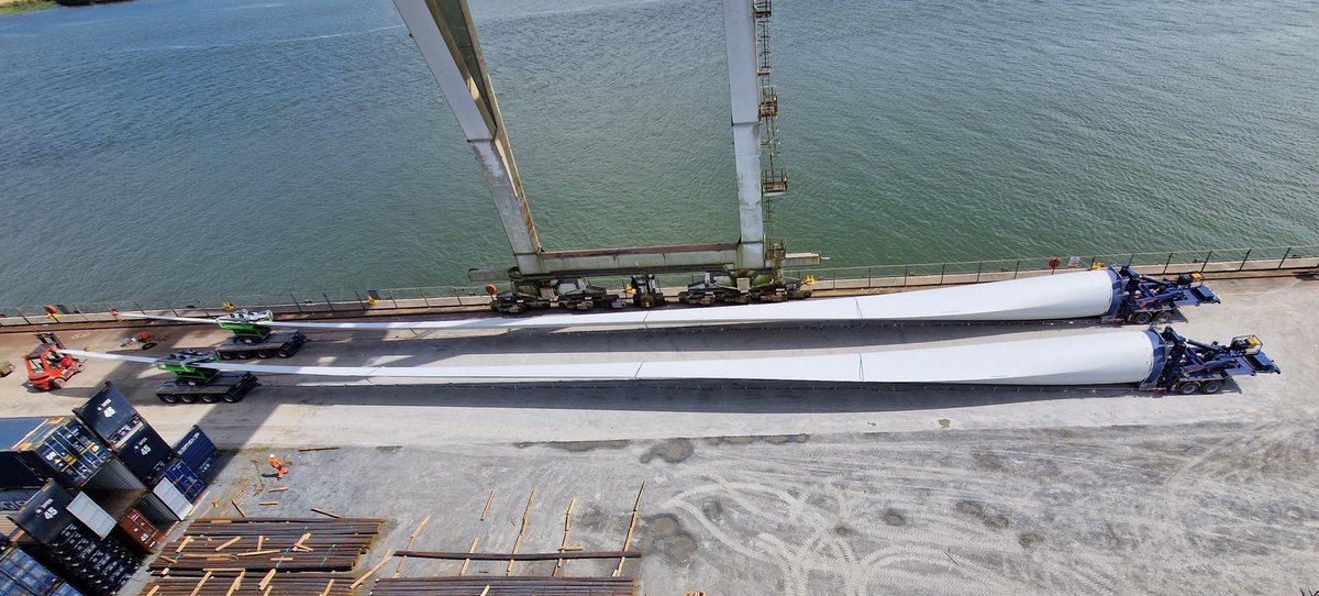 PortofWaterford's tweet photo. Another batch of wind turbine blades ready at #belview #waterford in advance of transport to Offaly on Sunday Aug 18th evening c. 8pm
@Statkraft
@Vestas
@CollettLtd
@CelticShipping
@ exceptional load services https://t.co/goOEzOTTBe