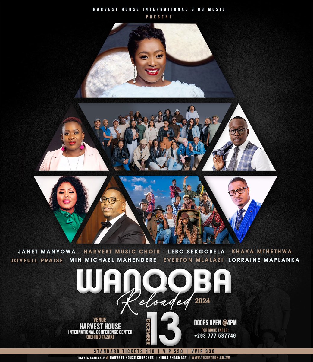 Bulawayo Omuhle!!! It’s been a long time coming but we finally have it on lock family! 💃💃💃💃
Wanqoba 2024 comes to you, on the 13th of December at Harvest House International Church ⛪️✨

I’m grateful that we still have an opportunity to shout for victory before the year