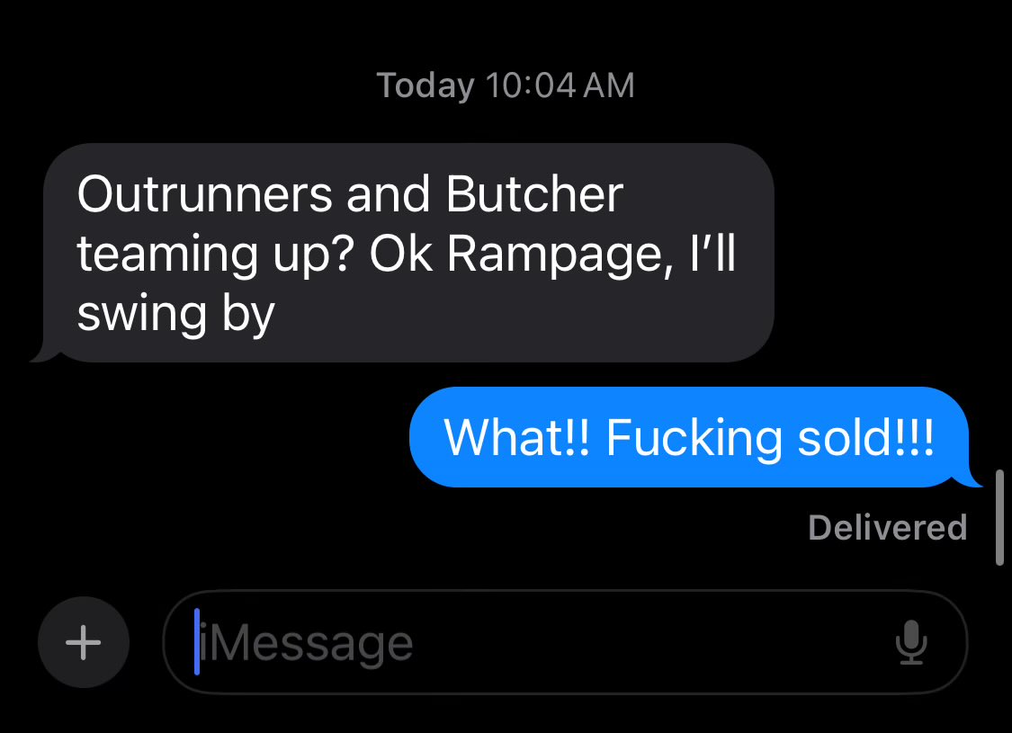 Hey <a href="/TonyKhan/">Tony Khan</a> TAKE NOTICE!!!!
cc:
<a href="/TruthMagnum/">Truth Magnum of The Outrunners</a> <a href="/turbofloyd_/">Turbo</a> <a href="/andycomplains/">The Burning Cleaver Butch Williams</a>