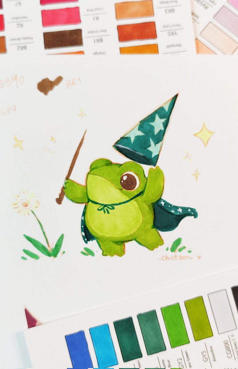 Happy frog friday!! 🐸✨🧡 from lil' frog wizard