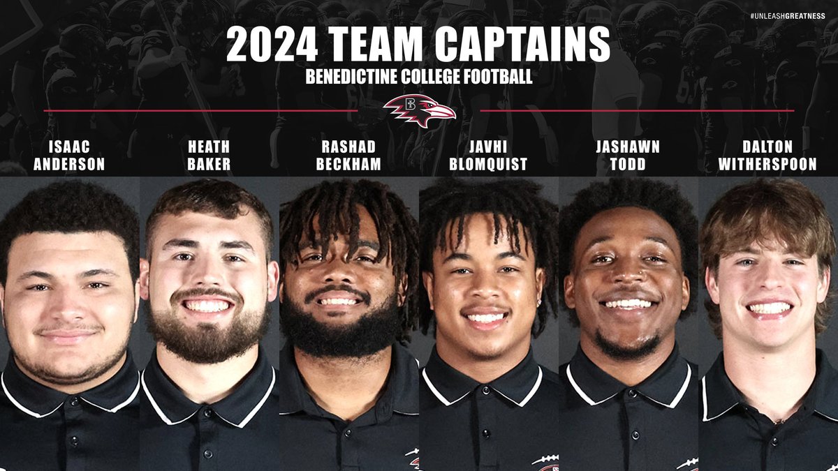 Raven Athletics (@ravenathletics) on Twitter photo .<a href="/RavenFootballBC/">Benedictine Football</a> selects six captains for 2024 season ravenathletics.com/x/b3mh7 #HeartFB #NAIAfootball #UnleashGreatness .<a href="/RavenFootballBC/">Benedictine Football</a> selects six captains for 2024 season ravenathletics.com/x/b3mh7 #HeartFB #NAIAfootball #UnleashGreatness