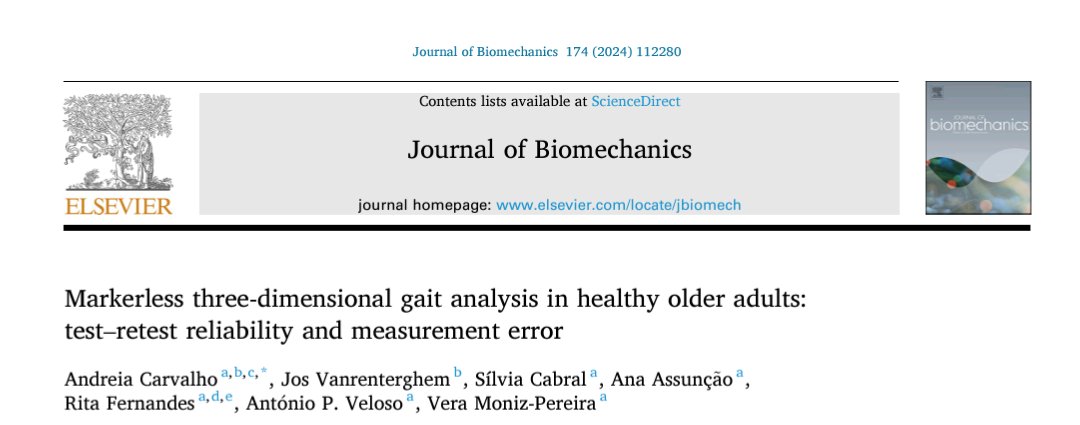 Neuromechanics of human movement research group (@neuromech_ul) on Twitter photo New paper published on <a href="/JBiomech/">Journal of Biomechanics</a>
" Markerless three-dimensional gait analysis in healthy older adults: test–retest reliability and measurement error" by <a href="/AndFJCarv/">Andreia Carvalho</a> <a href="/ScienceJos/">Jos Vanrenterghem</a> <a href="/SilviaC59973888/">Silvia Cabral</a> <a href="/ana_assuncaoo/">Ana Martins d'Assunção</a>
Rita Fernandes António P. Veloso <a href="/V_MonizPereira/">Vera Moniz-Pereira</a> #Biomechanics New paper published on <a href="/JBiomech/">Journal of Biomechanics</a>
" Markerless three-dimensional gait analysis in healthy older adults: test–retest reliability and measurement error" by <a href="/AndFJCarv/">Andreia Carvalho</a> <a href="/ScienceJos/">Jos Vanrenterghem</a> <a href="/SilviaC59973888/">Silvia Cabral</a> <a href="/ana_assuncaoo/">Ana Martins d'Assunção</a>
Rita Fernandes António P. Veloso <a href="/V_MonizPereira/">Vera Moniz-Pereira</a> #Biomechanics