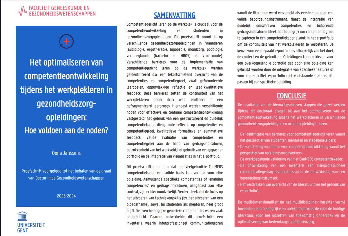 IPC-ERP UGent (@ipcerp_ugent) on Twitter photo π©βπ Oona Janssens onderzocht competentiegericht werkplekleren voor studenten in gezondheidszorgopleidingen & met aandacht voor interprofessionele samenwerking. Ze vertelt er alles over tijdens haar openbare PhDverdediging op 19/8 om 10u op <a href="/ArteveldehsGent/">Arteveldehogeschool</a>, Kantienberg, 10e etage. π©βπ Oona Janssens onderzocht competentiegericht werkplekleren voor studenten in gezondheidszorgopleidingen & met aandacht voor interprofessionele samenwerking. Ze vertelt er alles over tijdens haar openbare PhDverdediging op 19/8 om 10u op <a href="/ArteveldehsGent/">Arteveldehogeschool</a>, Kantienberg, 10e etage.