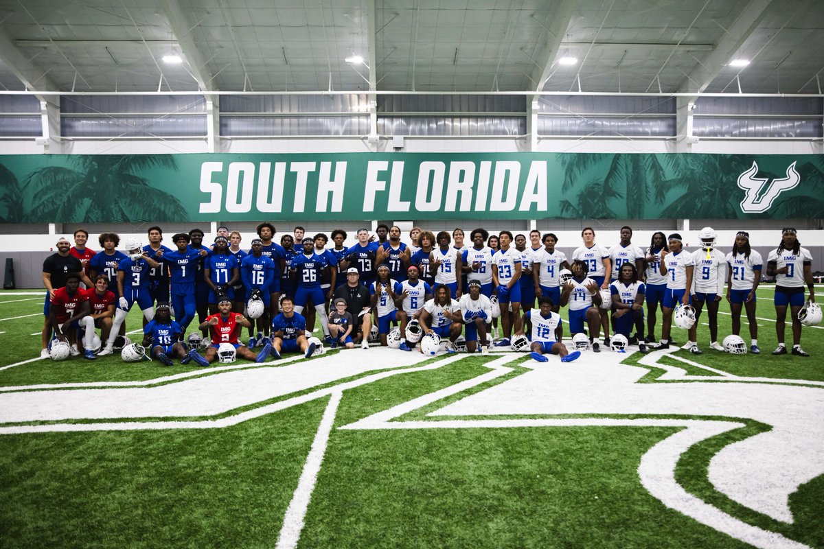 Oh hey <a href="/USFFootball/">USF Football</a>, thanks for letting us practice on your turf 🤝🤘