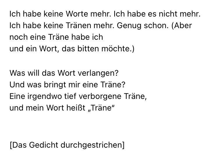 <a href="/verena_ramona/">Verena Ramona</a> <a href="/lustiger/">Jan Froehlich</a> <a href="/sjoblom_monica/">Monica F. Dr. Sjöblom 🇸🇪🇫🇮🇬🇧🇩🇪🇩🇰🇧🇻🎗️</a> <a href="/FionaLichtblau/">Fiona Lichtblau</a> <a href="/gosia_walkowiak/">Gosia Walkowiak ✌️🇺🇦❤️🇵🇱❤️🇮🇱🎗️🇩🇪</a> <a href="/SedaBasay/">Seda Başay-Yıldız</a> <a href="/akajak800/">kasia z ząbek</a> <a href="/fhsdkjhfqwqwe/">cbzmbnnbxcvm</a> <a href="/frau_eckstein/">Flaneurin & photographer for social change</a> <a href="/AWerberger/">Annette Werberger</a> <a href="/thomas_dudek/">Thomas Dudek</a> <a href="/SmolkaBeatrice/">Béatrice Smolka🇨🇵🇩🇪🇵🇱🇪🇺</a> <a href="/_Celestial_Eson/">Eson</a> @DanioKosmopoli1 @EFDavies <a href="/d_paciarelli/">Dorota Maria Paciarelli</a> <a href="/zwetswet/">Siebte Rose</a> <a href="/uzora5/">u_zora @uzora5.bsky.social</a> @BiskyJens <a href="/AndrzejSzaja/">Andrzej Szaja 🇵🇱🇺🇦</a> @ankahajkova <a href="/PrzemekZajfert/">Przemek Zajfert</a> <a href="/MattheusWehowsk/">Matthäus Wehowski</a> <a href="/pallokat/">Jan Pallokat 🇵🇱🇩🇪</a> <a href="/MarekSJF/">Dr. Markus Fraczek</a> @RothMrks <a href="/witold_jacek/">Jacek Witold 🇵🇱</a> <a href="/nichterfasst/">Wer Schon</a> Jeden Tag ein #JulianTuwim Gedicht, Tag 922. Heute aus Juwenilia 2 das Gedicht „Już nie mam słów”, „Ich habe keine Worte mehr” von 1913.