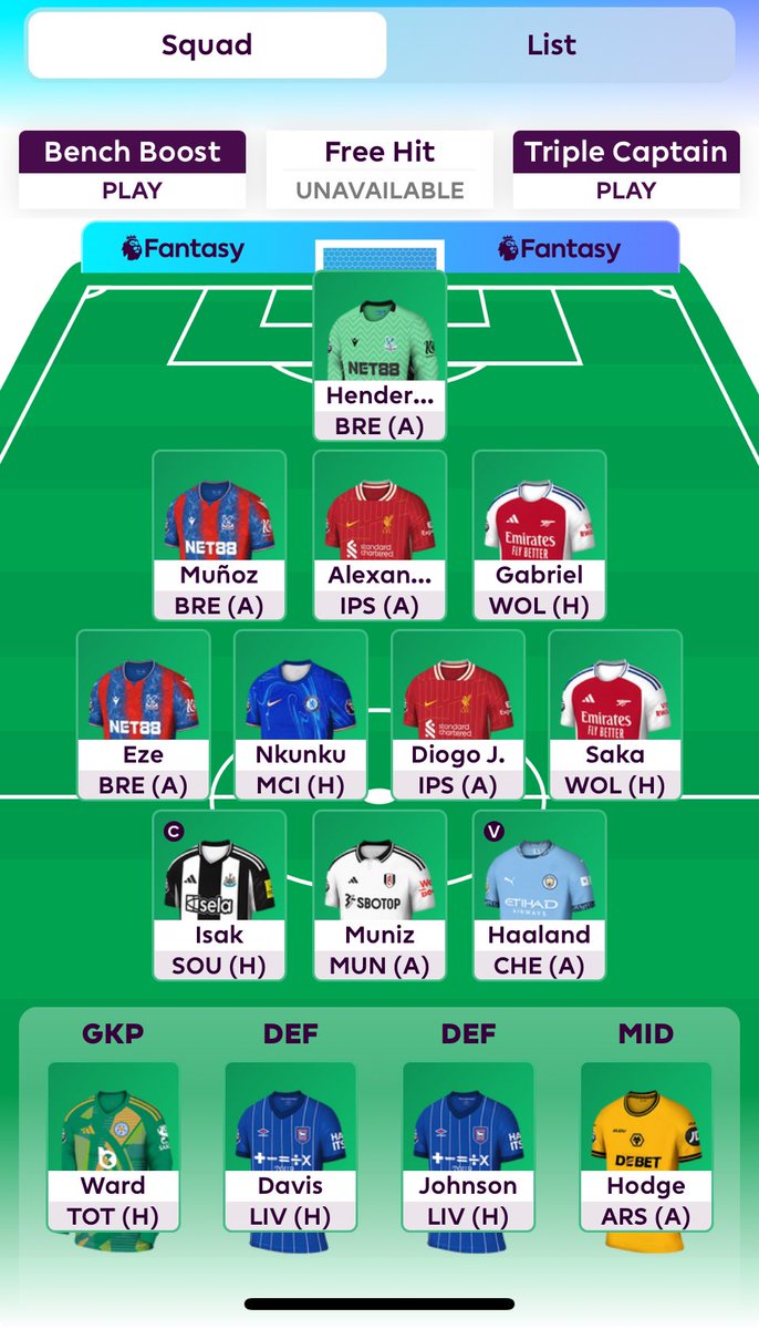 Losing_FPL's tweet photo. Last min change, was going Alison and Gvardiol but changed last min to Henderson and Trent 😂 https://t.co/8ceucFOMAE